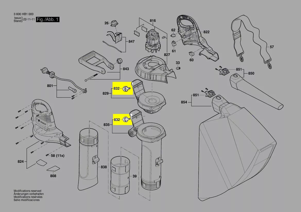 vis tube aspiration feuilles UniversalGardenTidy réf. F 016 F05 519 Bosch